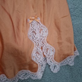 Vintage Victoria's Secret Coral Pink Lace Chemise Slip Dress Lingerie Sz M 