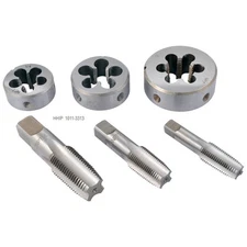 6 PIECE 1/4-1/2" NPT TAPER PIPE TAP & DIE SET (1011-3313)