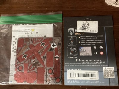 3D Metal Mosaic Kit The Black Pearl Pirate Ship &  The Red Baron Metal 3D Puzzle