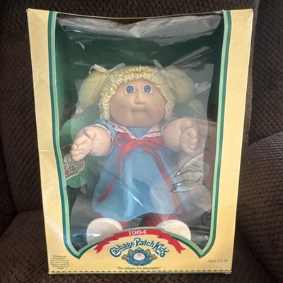 Cabbage Patch Kids Vintage 1984 16in Girl Blonde Curly/Straight Blue Eyes
