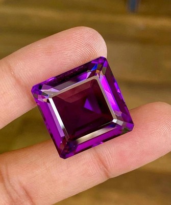 Brazilian Purple Amethyst Asscher Cut 100 Ct Certified Natural Loose Gemstone