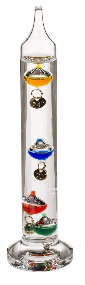 Thermomètre de Galilée en verre 18 cm une idée cadeau originale
