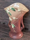 Roseville Pottery Pink Floral Vase Mid Century Art Pottery 9.5