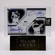 2025 Topps MVP Collection Shohei Ohtani / Aaron Judge AUTO Black Foil /10 #50A