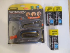 NEW STANLEY SHARP SHOOTER PLUS HEAVY DUTY STAPLE GUN BRAD NAILER + 3 PKGS STAPLE