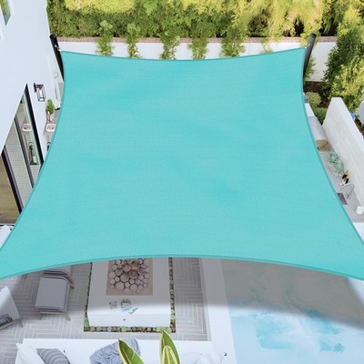 Sun Shade Sail Turquoise Permeable Canopy Lawn Patio Pool Garden Deck 5x5-24x24