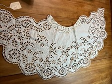 1835 White Cape Collar Eyelet Stitch Cottage Core