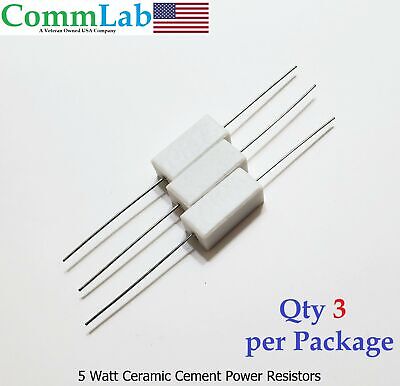 330 Ohm 5 Watt Wirewound Ceramic Power Resistors 5W Lot of 2