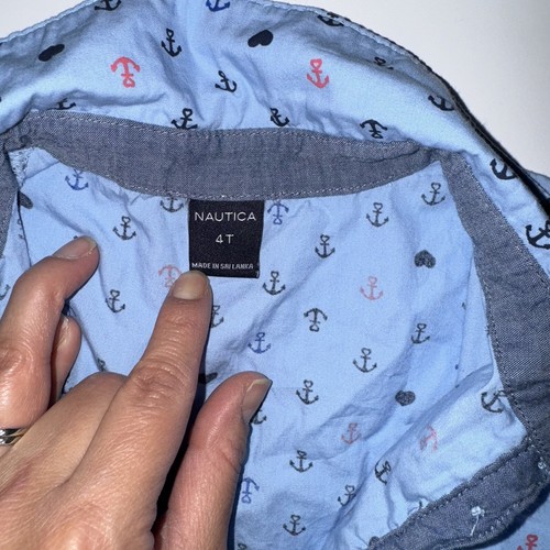 Nautica Youth Girls Anchor Print Shirt Dress Blue/Navy Size 4T - Picture 4 of 5