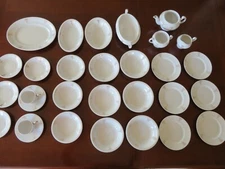 Antique Florence Cook Penna China Company white & gold porcelain USA 30 pieces