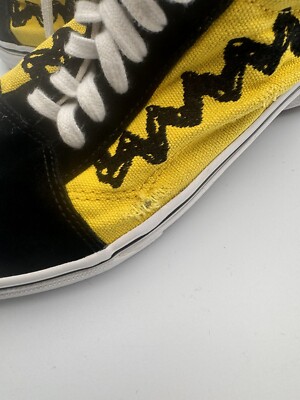 Men\'s 7.5 Vans x Peanuts Charlie Brown good grief Old Skool shoes Vans Old Skool x Peanuts Charlie Brown Yellow/Black Good  main image 3