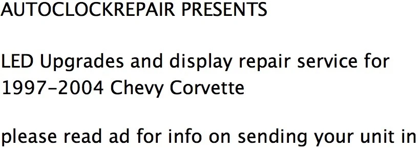Repairs Service 2025 edition LED UPGRADE 97-04 C5 Corvette Climate Control CJ2 - Image 2 of 4