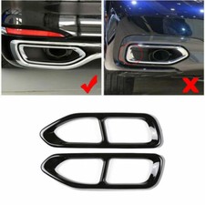 Black Steel Exhaust Muffler Tail Pipe Cover For BMW 7 Series G11 G12 2016-2018