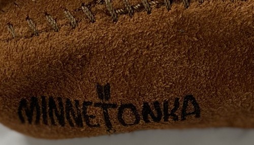 MINNETONKA Toddlers Moccasin Booties Brown Unisex Back Flap Size 3 EUC - 第 5/8 張圖片
