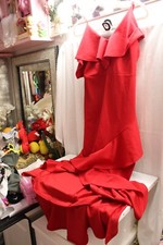 High Low Maxi Prom Gown Elegant Ruffled Mermaid Evening Party Dress Red Large