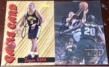 Jason Kidd Dallas Mavericks NBA coach HOFer auto autograph 2 basketball card LOT