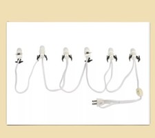 Department 56 Village Light Cord 6 Socket With Bulbs Light Set NEW