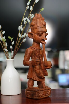 Babalawo Yorùbá Skulptur, Wahrsager, Kräuterkundiger, Ifa Altarfigur, Orisha, Santeria