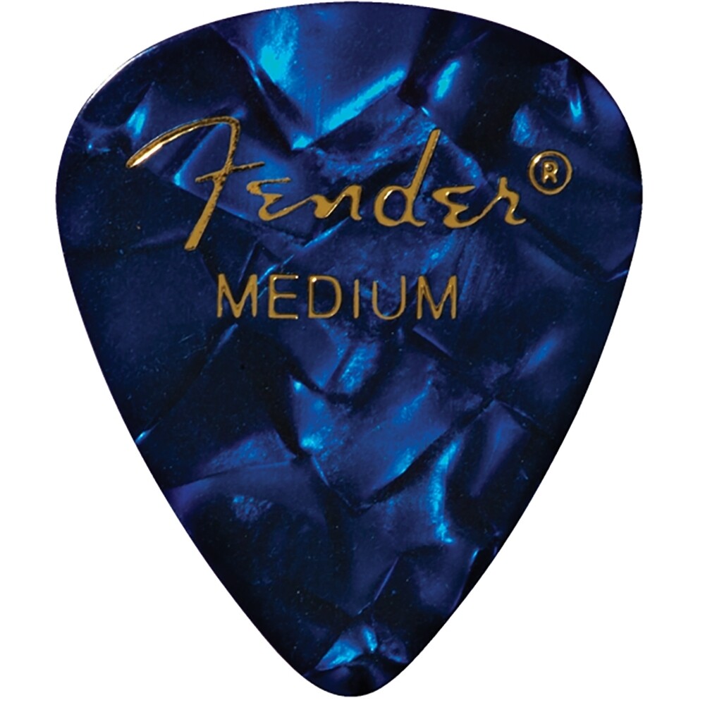 Fender 351 Premium Celluloid Guitar Picks 12-Pack Medium Blue Moto