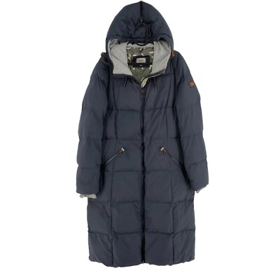 CAMEL ACTIVE Dark Blue Long Hooded Padded Puffer Coat Size EU 40