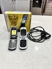 LG LX160 Silver  Gray Sprint Vision Cellular Flip Phone Turns On. With Samsung