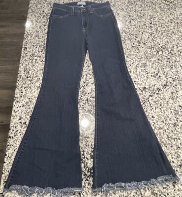 Judy Blue Super Flare Leg Jeans 9/29 Blue High Rise Pant Raw