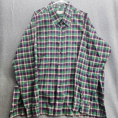 Hamilton Shirt 1883 Custom Men's Green Plaid Button Down Shirt 3XL 