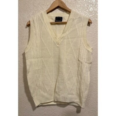 Towncraft Vintage 70s JCPenney Cream Knit Sweater Vest Women's L