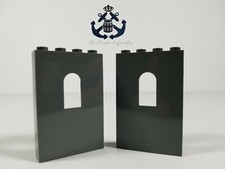 Lego Castle / Hobbit x2 Dark Bluish Gray Panel 1 x 4 x 5 Wall w/ Window 60808