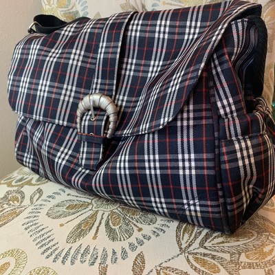 plaid diaper bag