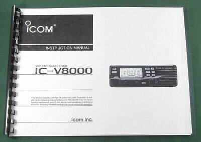 ICOM IC-V8000 Instruction Manual - Premium Card Stock Covers & 28 LB