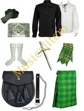 Men s Traditional irish Scottish Highland 08 Pieces Kilt outfit