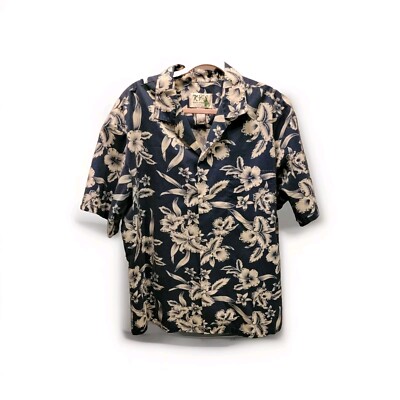 KY's Hawaiian Shirt Blue Hibiscus Flower Made In USA - See Pics Fading Men's XL