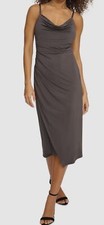 Siena Women's Gray Lined Cowlneck Sleeveless Bodycon Slip Dress Size 2