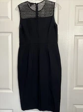 Saks Fifth Avenue LBD Dress Size Medium Black Sleeveless Sexy Cocktail Back Zip