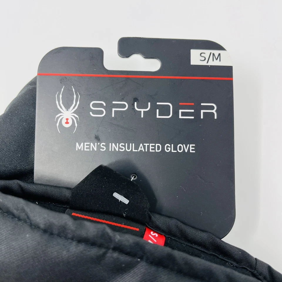 Guantes de invierno Spyder aislados negros esquí snowboard aislados NUEVO para hombre talla S/M Foto 3 de 4
