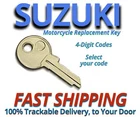 Suzuki Motorcycle Keys Replacement Key Cut to Code 4 digit codes 2111-2555
