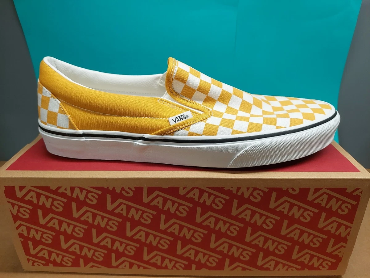 Vans Slip-On Checkerboard Skate Shoe - Golden Yellow