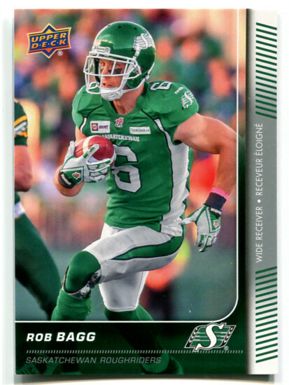 2015 UD CFL Rob Bagg Card #46 Saskatchewan Roughriders Queen's 