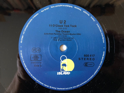 U2 R.O.K. Original 1985 Island 12" EP Germany VG+/VG+ 1ST ISSUE - Picture 3 of 5