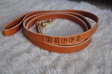 6 by 3/4 "Custom Leather Dog Leash Lead Personalized FREE Name Amish Made 6 Foot
