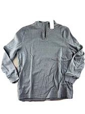 MSRP $60 Club Room Men's Quarter Zip French Rib Pullover Blue Sweater sz Large