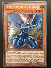 Leuchtender Blauäugiger Weißer Drache 1. Auflage EXC Secret Rare Yugioh deutsch