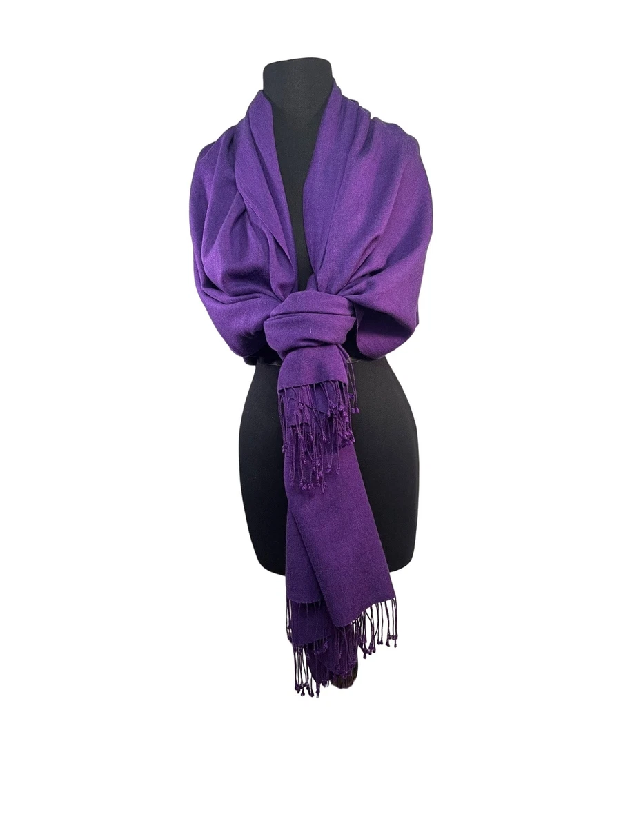 Purple Pashmina Shawl Wrap Scarf with Fringe Made in Nepal | eBay