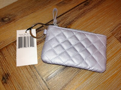 Vera Bradley Iconic Zip ID Case Pouch Key Ring Lavender Pearl