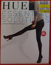 Vintage Pantyhose HUE OPAQUE TIGHTS CONTROL TOP COLOR BLACK SIZE 1 BDR2