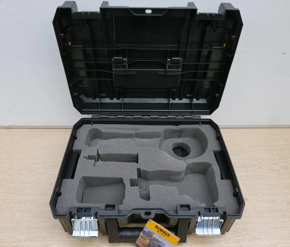 AMOLADORA DE 18V DeWALT DCG405 Y ESTUCHE DE TRANSPORTE TSTAK DE IMPACTO DCF887 + REVESTIMIENTO DE ESPUMA