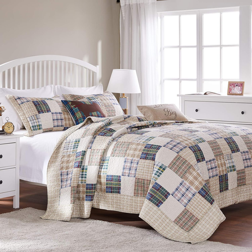 2-Piece Oxford Quilt Set, Twin, Multicolor - Picture 6 of 7