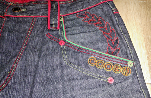Jeans larghi ricamati Coogi 40 x 34 pantaloni moda uomo abbigliamento elegante comodi - Foto 14 di 16