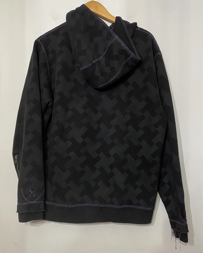 DC Shoes Spec Op All Over Print Full Zip Hoodie Large Y2K Skate Black Pinkman - Image 2 of 4